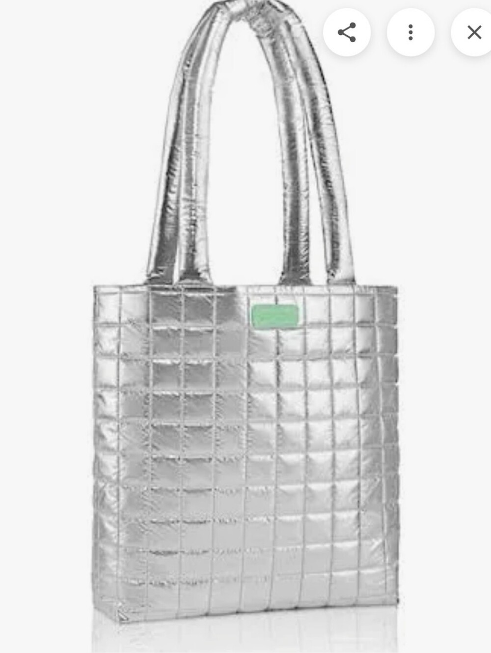Nwt Clinique Metallic Silver Quilted Puffer Tote
